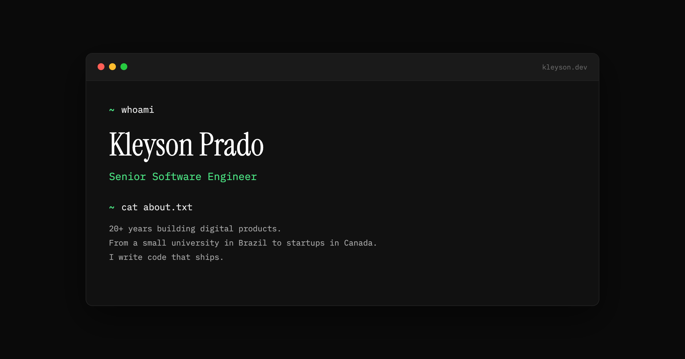 Kleyson Prado — Software Engineer